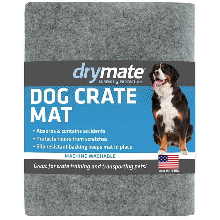 Drymate Dog Crate Mat Liner, Absorbs Urine, Waterproof, Non-Slip, Washable  Puppy Pee Pad for Kennel Training - Use Under Pet Cage to Protect Floors,  Thin Cut to Fit Design (USA Made) 27