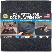 Drymate Jumbo XXL Potty Pad, Dog Playpen Mat 60x74, Super Absorbent, Waterproof, Slip-Resistant, Machine Washable, Reusable Puppy Pad for Training, Whelping, Incontinence, Crate, Kennel