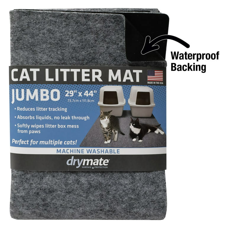 Drymate Jumbo Cat Litter Mat - 100% Phthalate and BPA Free; Machine Washable; Soft on Paws