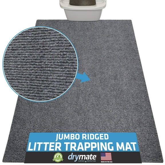 Drymate Jumbo Cat Litter Trapping Mat, (Ridged Design), Traps Litter & Mess from Box, Soft on Kitty Paws -Absorbent/Waterproof/Urine-Proof- Machine Washable, Durable (36" x 47")