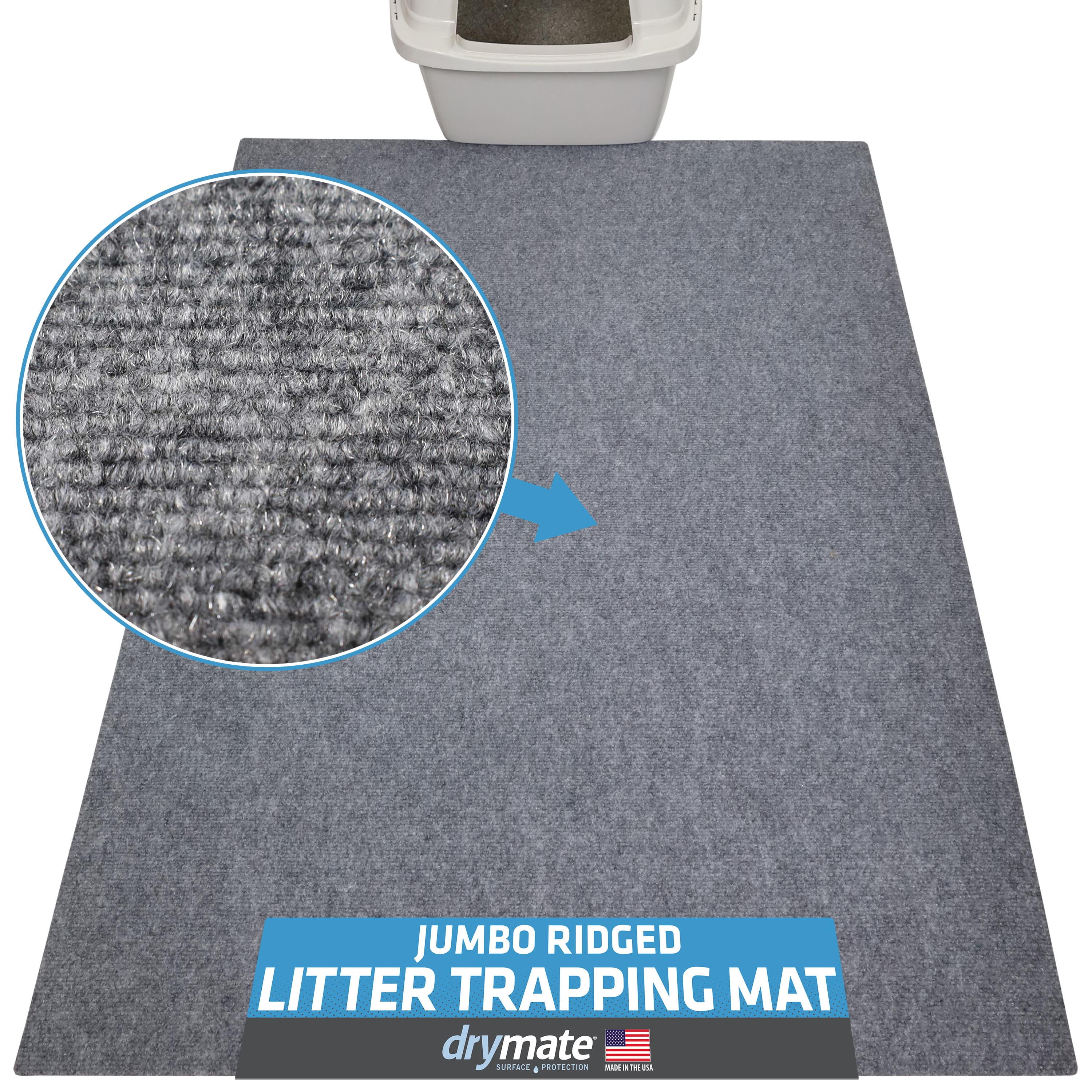 Jumbo Gray Ridged Cat Litter Trapping Mat