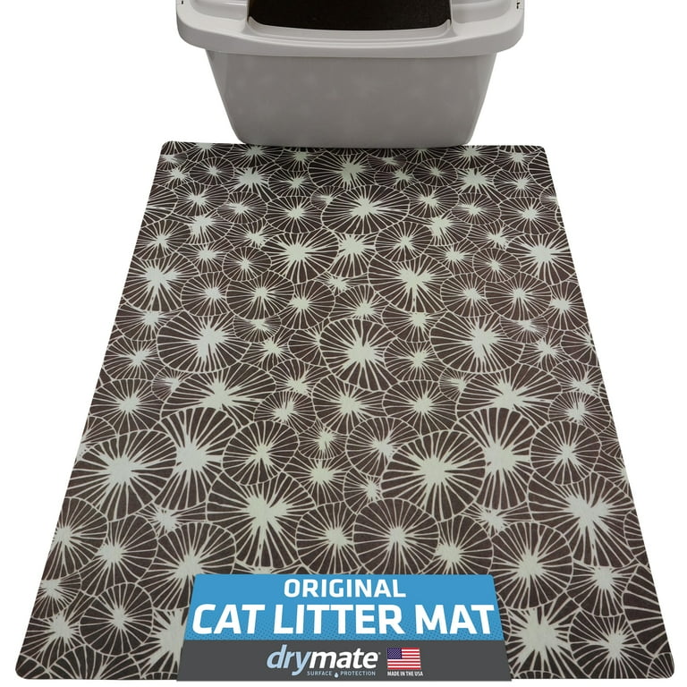 Drymate Original Cat Litter Mat Contains Mess from Box for Cleaner Floors Urine Proof Soft on Kitty Paws Absorbent Waterproof Machine Washable Durable 20 x28 Kahopo Grey Walmart