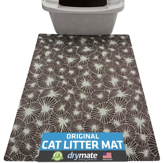 Drymate Original Cat Litter Mat, Contains Mess from Box for Cleaner Floors, Urine-Proof, Soft on Kitty Paws -Absorbent/Waterproof- Machine Washable, Durable (20”x28”)(Kahopo Grey)