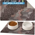 thumbnail image 1 of Drymate Pet Bowl Placemat, Dog & Cat Food Feeding Mat - Absorbent Fabric, Waterproof Backing, Slip-Resistant - Machine Washable/Durable (12” x 20”) (Abstract Lines Grey), 1 of 4