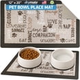 thumbnail image 1 of Drymate Pet Bowl Placemat, Dog & Cat Food Feeding Mat - Absorbent Fabric, Waterproof Backing, Slip-Resistant - Machine Washable/Durable (12” x 20”) (Linen Tan), 1 of 5