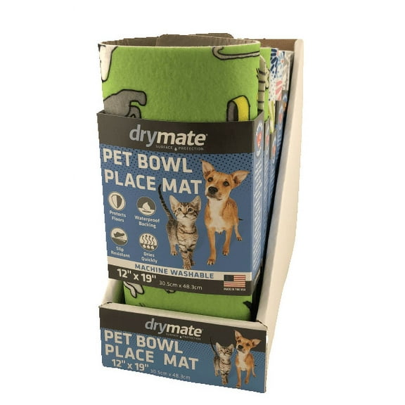 Drymate Pet Placemat, Dog Food Mat or Cat Food Mat - Machine Washable, 100% Phthalate and BPA Free - Variety Display found in store