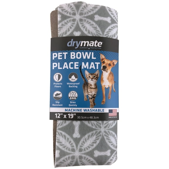 Drymate Pet Placemat, Dog Food Mat or Cat Food Mat - Machine Washable, 100% Phthalate and BPA Free