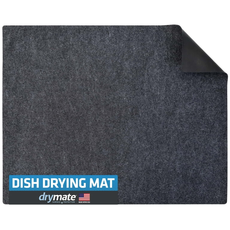 Drymate Premium Dish Drying Mat, XL Size 19 inch x 24 inch , Absorbent Fabric Low-Profile Kitchen Drying Pad - Waterproof - Machine Washable/Durable (