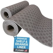 Drymate Premium Luxury Shelf & Drawer Liner, Thick Cushioned Fabric, Non-Adhesive, Absorbent, Waterproof, Slip-Resistant, Liners for Kitchen Cabinets, Cupboards USA Made12 x59 2-PackTaupe