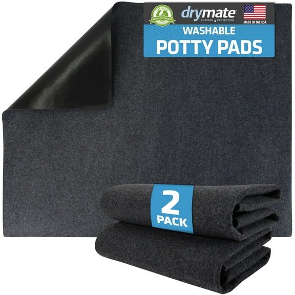 Drymate Washable Pee Pads for Dogs (2-Pack), Waterproof, Absorbent, Non-Slip, Reusable Pet Training Potty Puppy Mats, Housebreaking, Incontinence Bed Pads, Crate/Kennel (USA Made) (Large, 29 x 36)