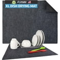 thumbnail image 1 of Drymate XL Dish Drying Mat, Oversized (19”x24”), Low-Profile, Super Absorbent, Quick Dry Fabric, Waterproof & Slip-Resistant, for Kitchen Counter, Trimmable, Easy to Clean (USA Made)(Charcoal), 1 of 7