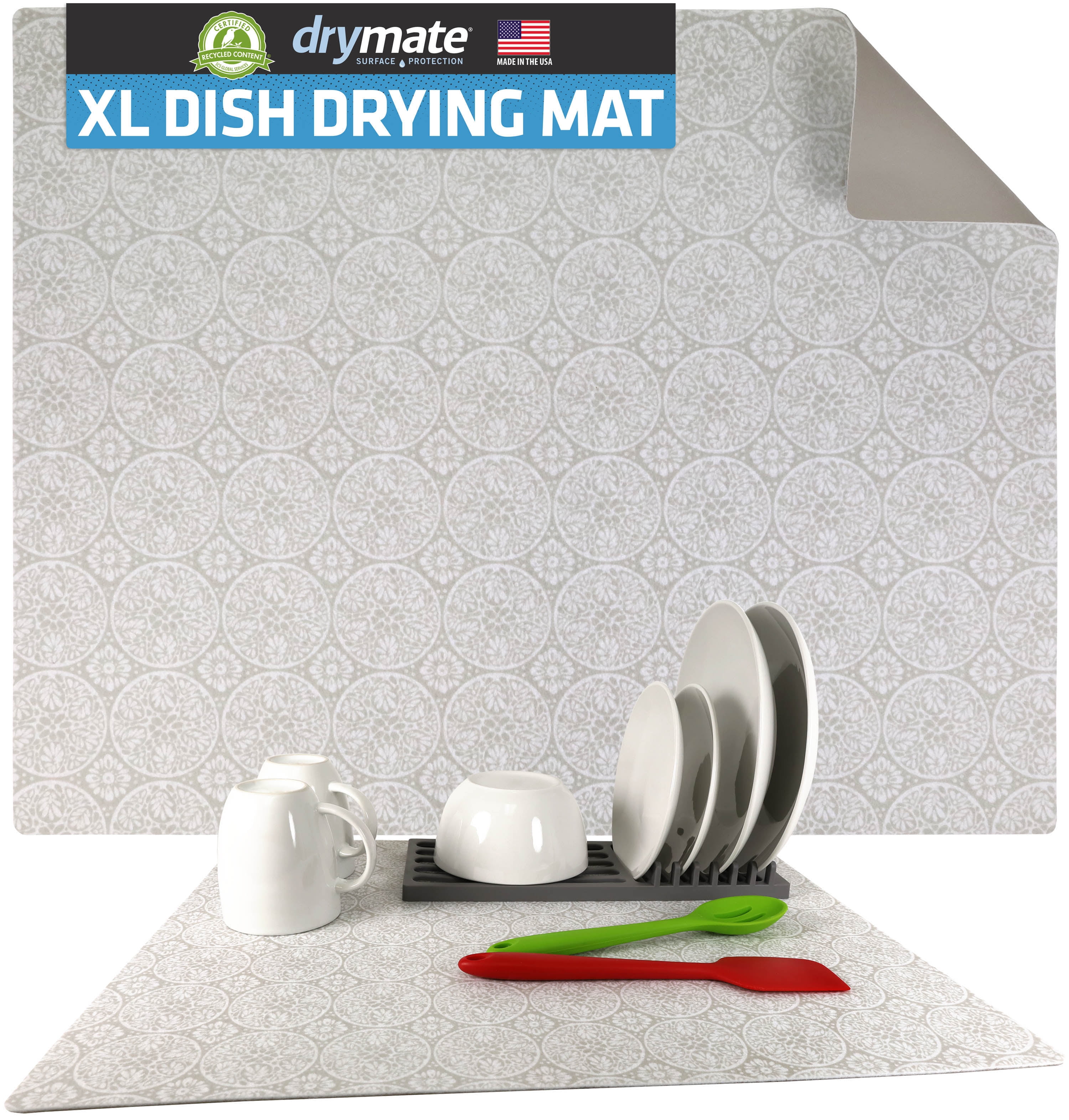 Drymate Drymate XL Dish Drying Mat, Oversized (19”x24”), Low-Profile, Super ...
