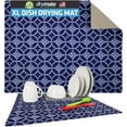 thumbnail image 1 of Drymate XL Dish Drying Mat, Oversized (19”x24”), Low-Profile, Super Absorbent, Quick Dry Fabric, Waterproof & Slip-Resistant, for Kitchen Counter, Trimmable, Easy to Clean (USA Made)(Indigo), 1 of 8