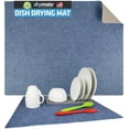 thumbnail image 1 of Drymate XL Dish Drying Mat, Oversized (19”x24”), Low-Profile, Super Absorbent, Quick Dry Fabric, Waterproof & Slip-Resistant, for Kitchen Counter, Trimmable, Easy to Clean (Blue), 1 of 7