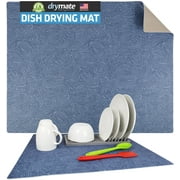 Drymate XL Dish Drying Mat, Oversized (19”x24”), Low-Profile, Super Absorbent, Quick Dry Fabric, Waterproof & Slip-Resistant, for Kitchen Counter, Trimmable, Ea