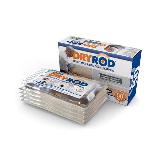 Damp Proofing Rods (50 Pack) - BBA-Approved Rising Damp Treatment, Stronger Than DPC Injection Cream