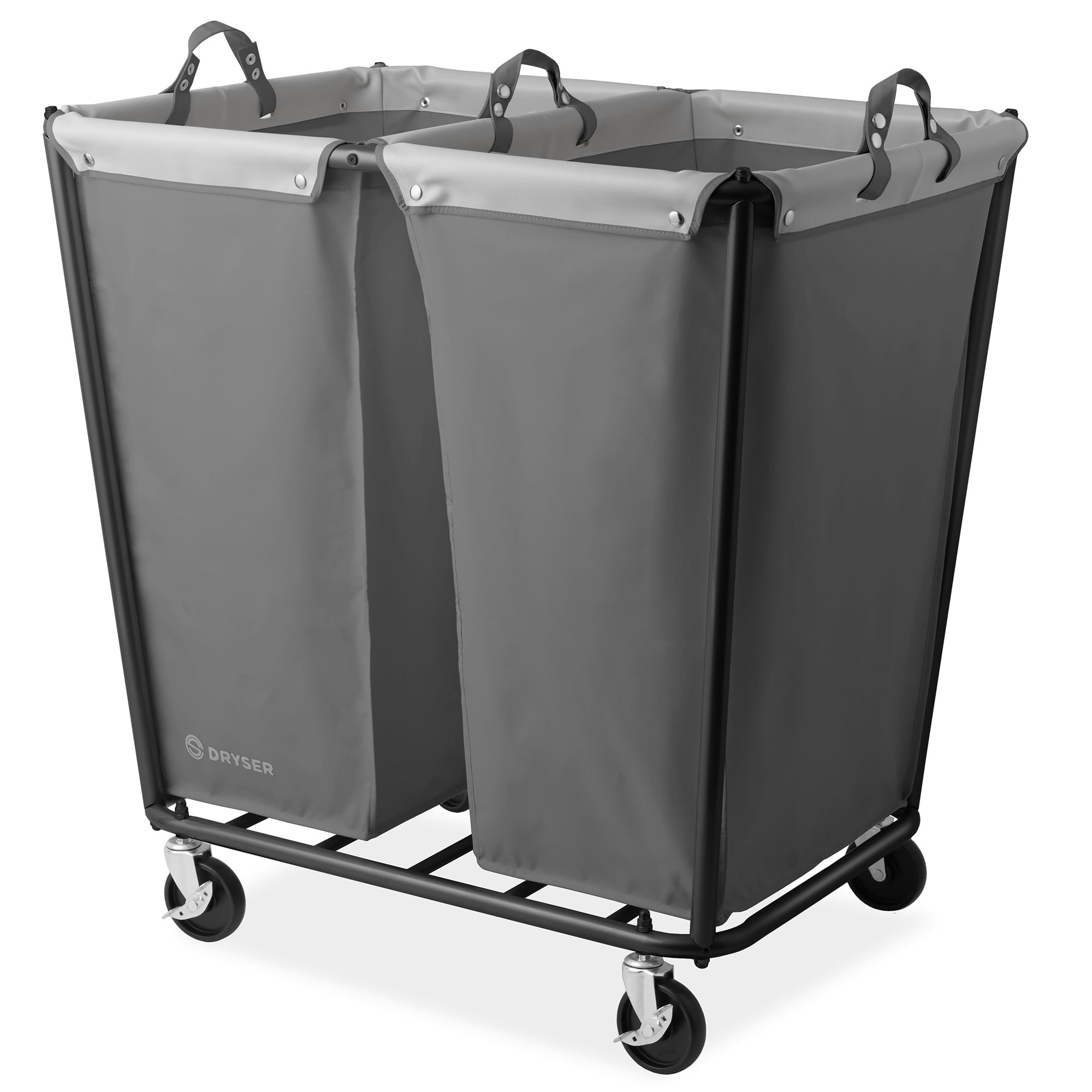 Dryser 2 Section Commercial Rolling Laundry Hamper on Wheels with