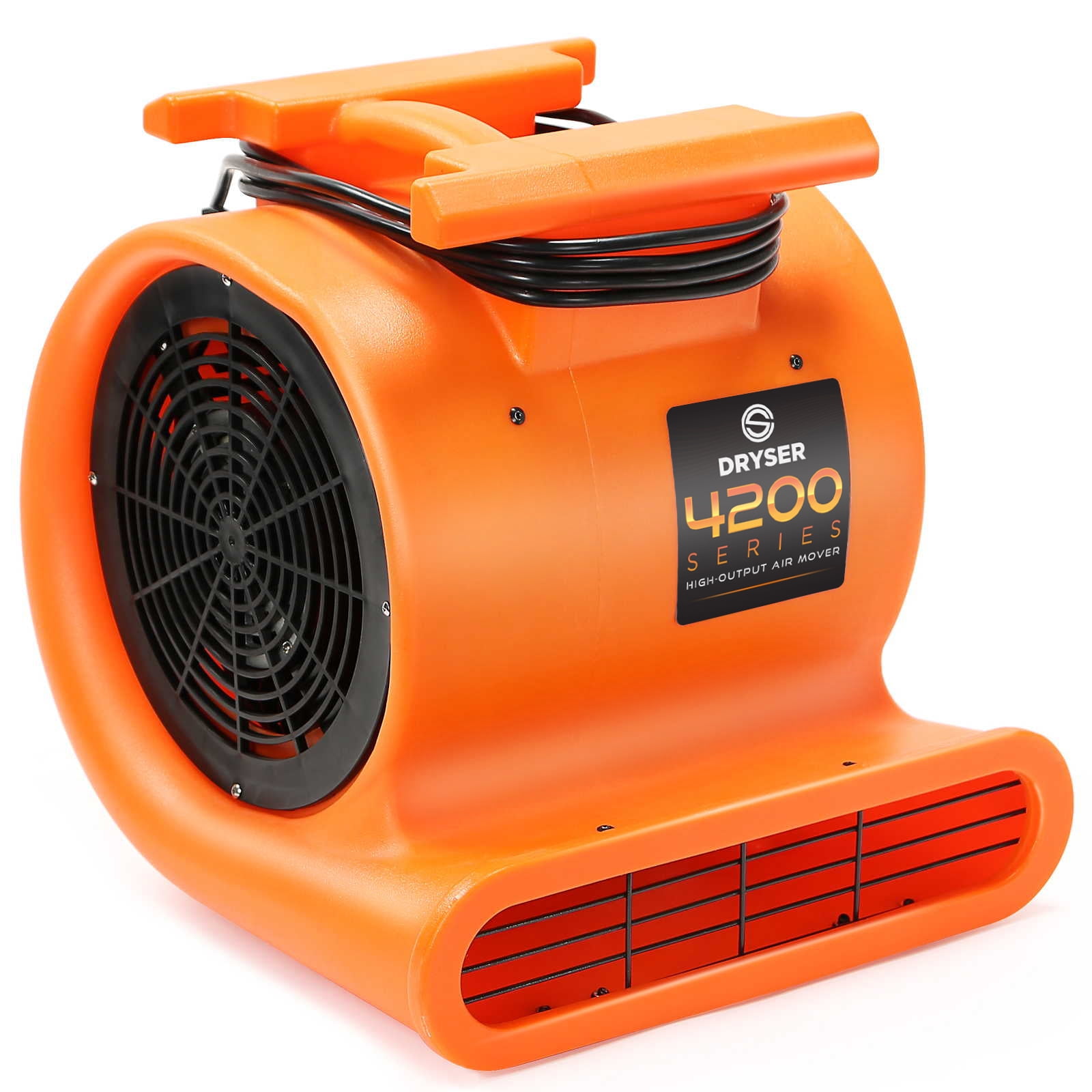 Dryser 6pk Air Mover Carpet Dryer 3 Speed 1 HP Industrial Floor Fan - Orange Stackable Carpet Drying Fan Floor Blower