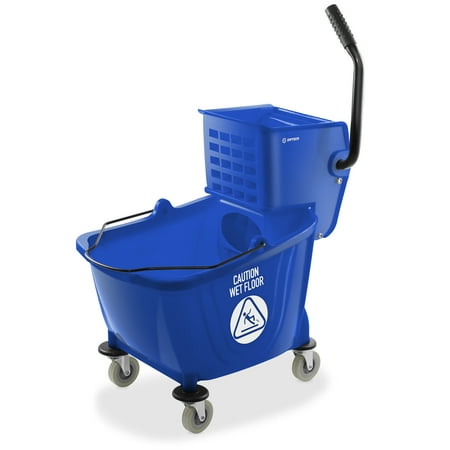 Dryser Commercial Mop Bucket with Side Press Wringer, 33 Quart, Blue