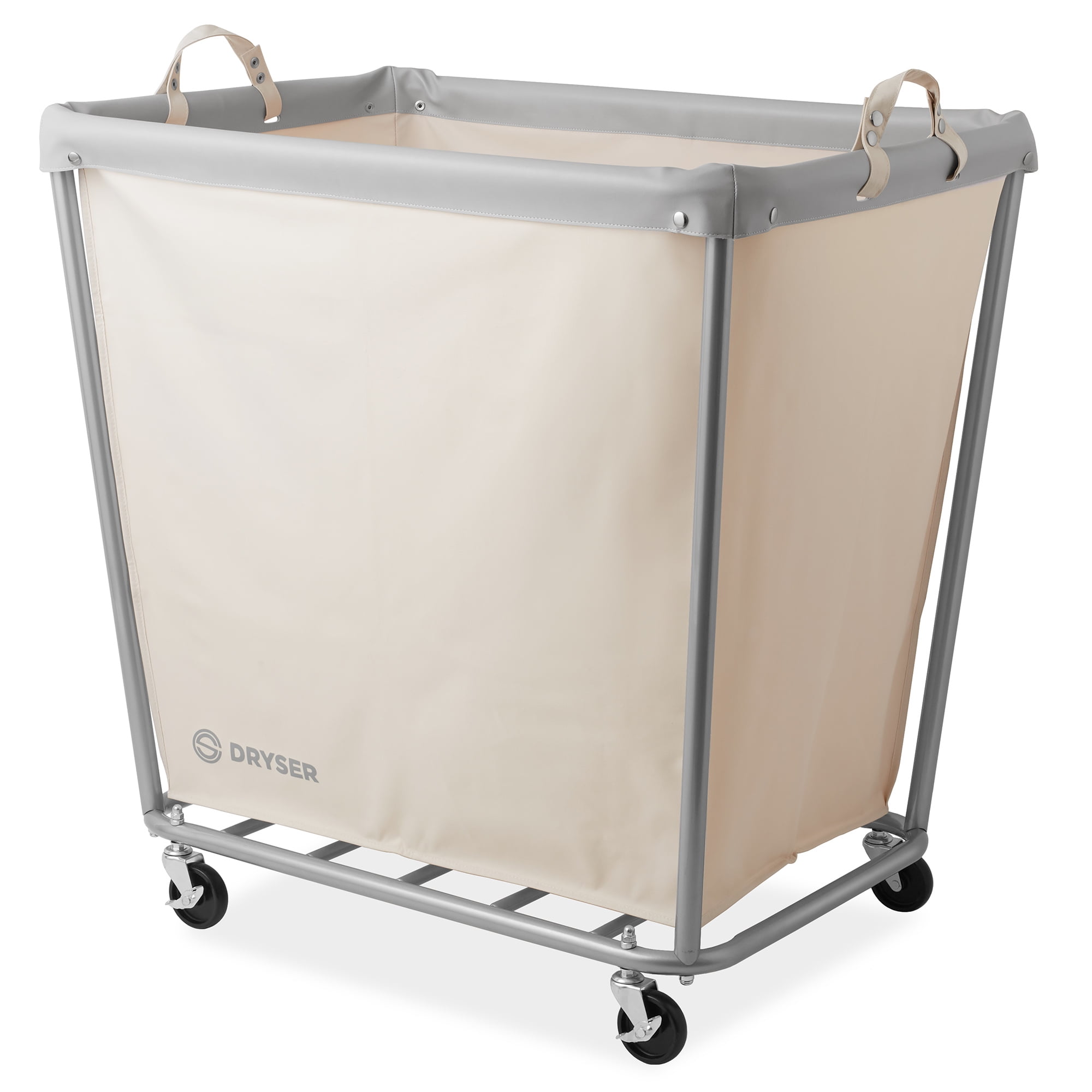 Dryser XLarge Rolling Canvas Basket Cart with Pull Handle Commercial