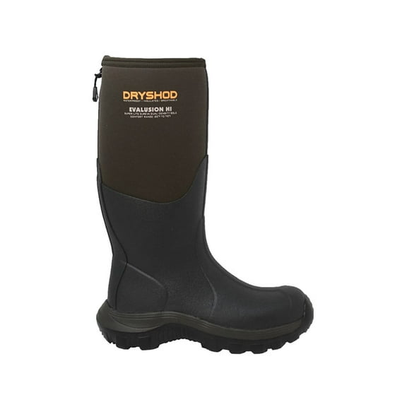 Dryshod Men's Evalusion Hi Waterproof Rubber Boots Rubber Brown/Dark Brown 11 D