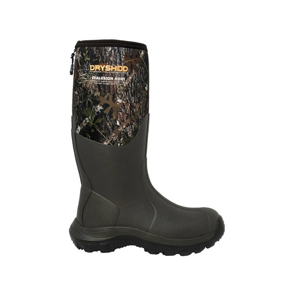Dryshod Men's Evalusion Hunt Waterproof Rubber Boots Rubber Camo/Bark 9 D