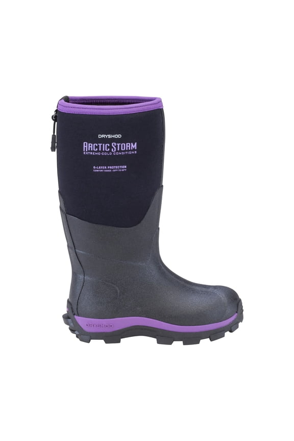 Girls Arctic Storm Kids Hi Cut Black/Purple Boot in Size Youth 02