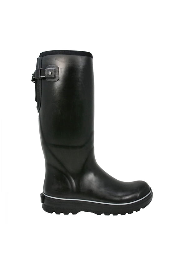 Mens Mudslinger Premium Rubber Farm Boots Mid Calf - Black ONE SIZE BLACK/GREY