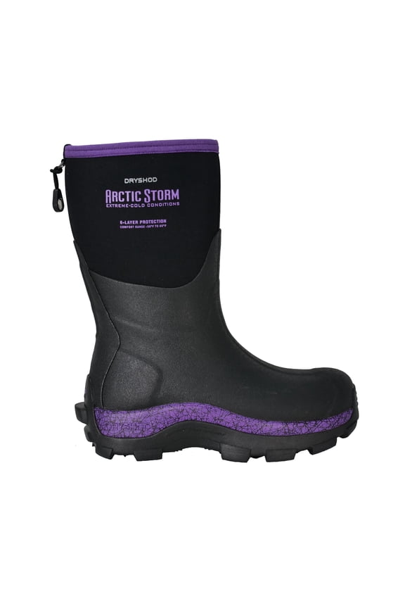 Women's Arctic Storm Mid Winter Rubber Boot Soft Toe Black 11 M US