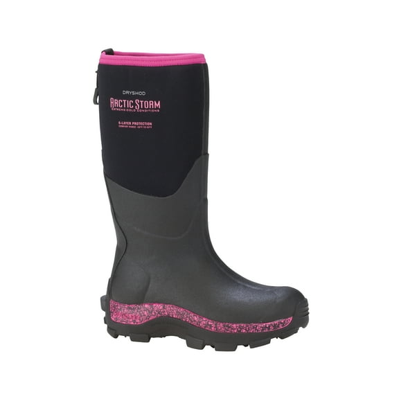 Dryshod Arctic Storm Women's Winter Boots (Size 8, Hi Cut, Black/Pink)