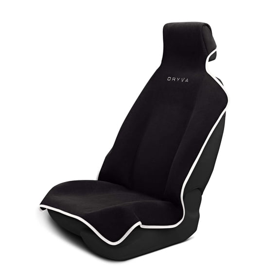 DryvaSeat - Premium Microfiber Towel Car Seat Cover - Waterproof & Sweatproof - Universal Fit, Machine Washable, Non-Slip - Seat Protector for Car, Truck, SUV, Van (Black, 1 Pack)