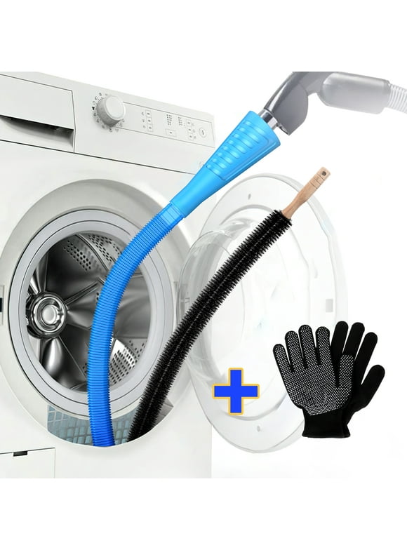 Dryvenck 4PCS Dryer Vent Cleaning Kit, Dryer Vent Cleaner Brush ,Vacuum Attachment (Blue)