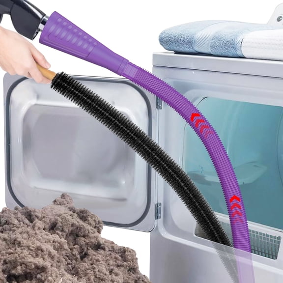 DRYVENCK Dryer Vent Cleaner Kit Dryer Lint Vacuum Attachment Brush, Lint Remover, Dryer Vent Vacuum Hose Replacement Parts (Pruple)