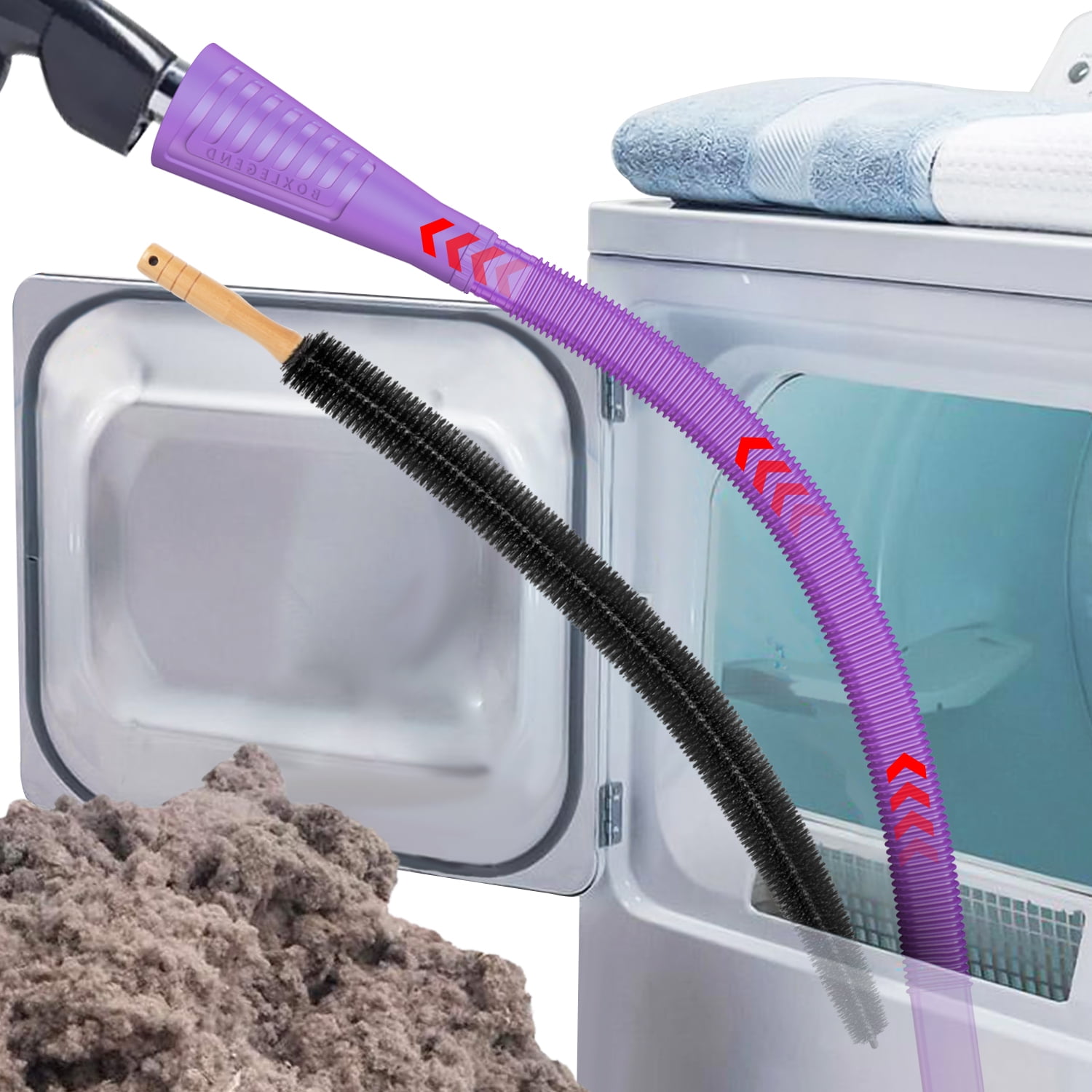 DRYVENCK Dryer Vent Cleaner Kit, Lint Brush Vacuum Hose Attachment