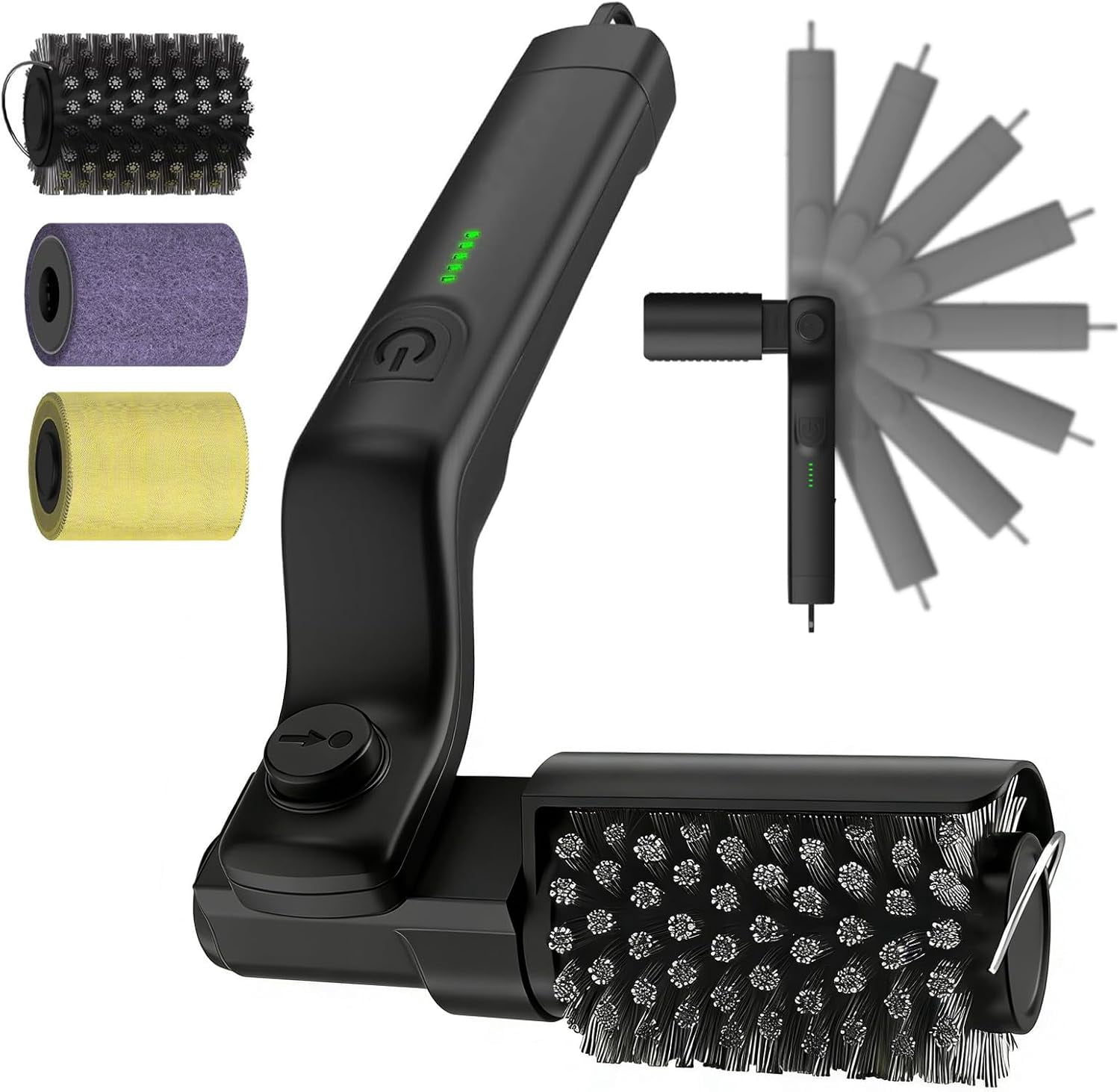 Dryvorx Electric BBQ Grill Brush, Dravorx Electric Grill Cleaner Drayvox Electric Grill Brush, 7-Angle Adjustable Head, 3-Speed Control, 304 Stainless Steel, Rechargeable, Heat-Resistant