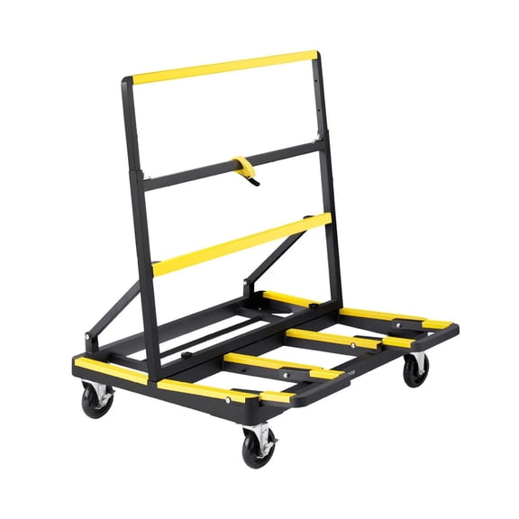 Drywall Cart Dolly 1800lbs, Steel Panel Dolly with Casters, Foldable Panel Truck for Plywood, Plasterboard, Glass - Heavy Duty Expandable Deck