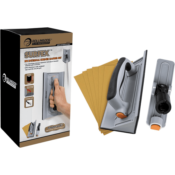 Drywall Corner Sander - Hand Sander with 6PC Oxide Mesh Sandpaper for Corner Wal