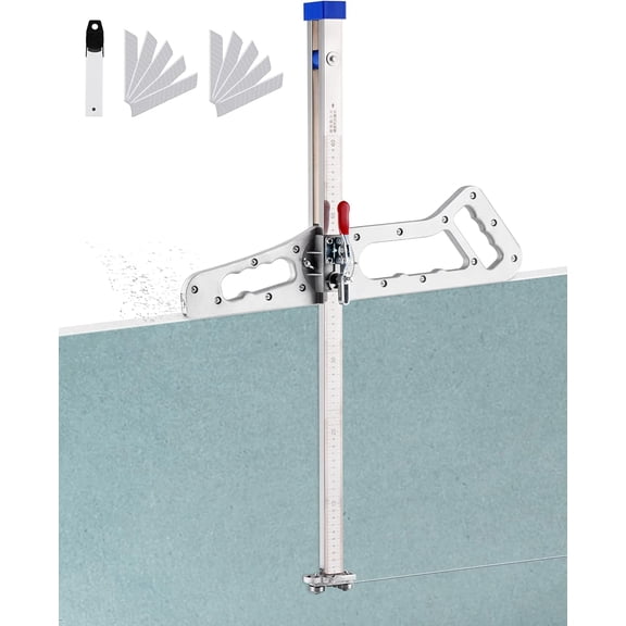 Drywall Cutting Tool, Foldable Drywall Cutter, Fit 7/16" - Plasterboard, Hand Push Gypsum Board Cutter, Plasterboard Cutter with 10pcs Spare Blades, Unit: Centimeter