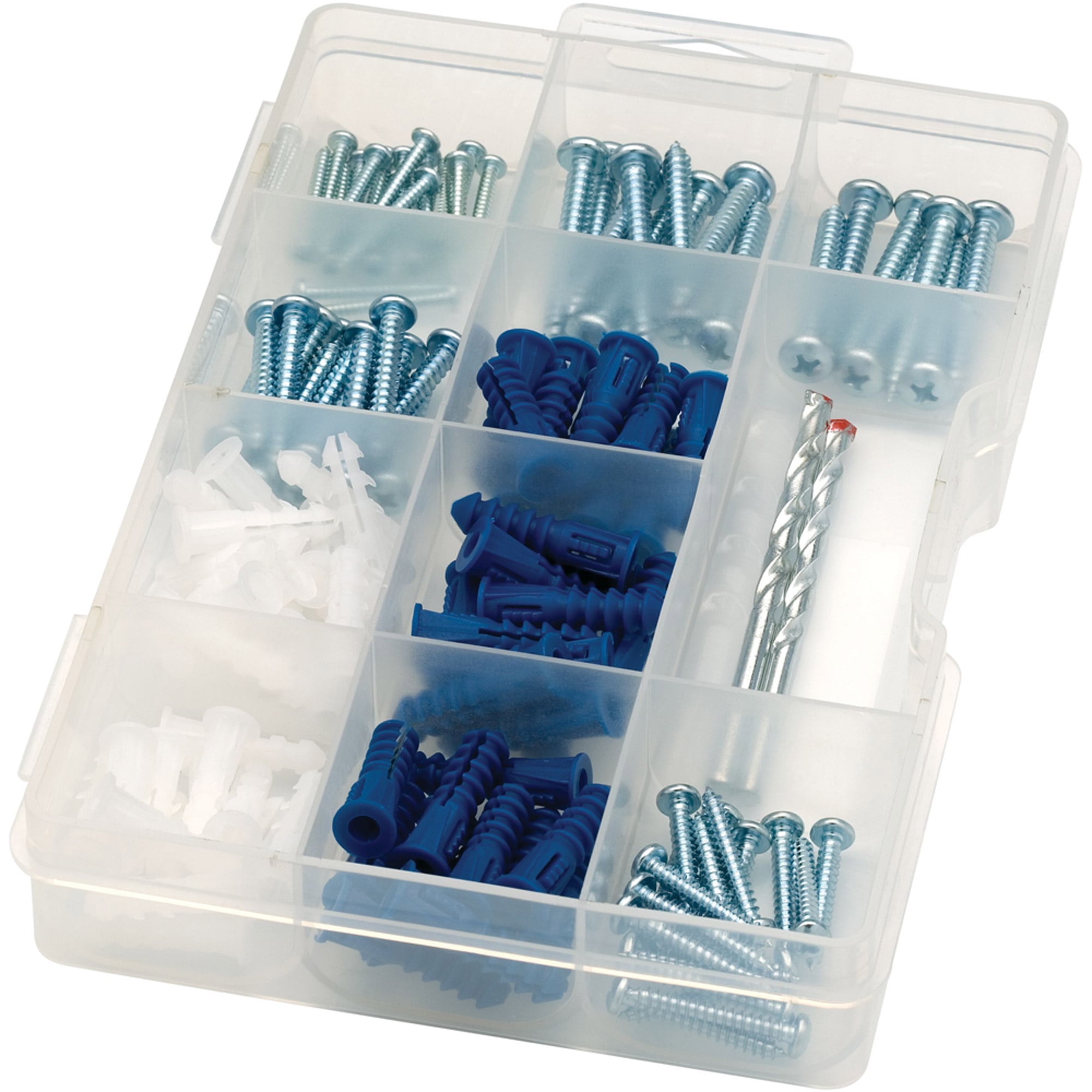 Clear Plastic Drill Bit, Screw and Anchor Kit