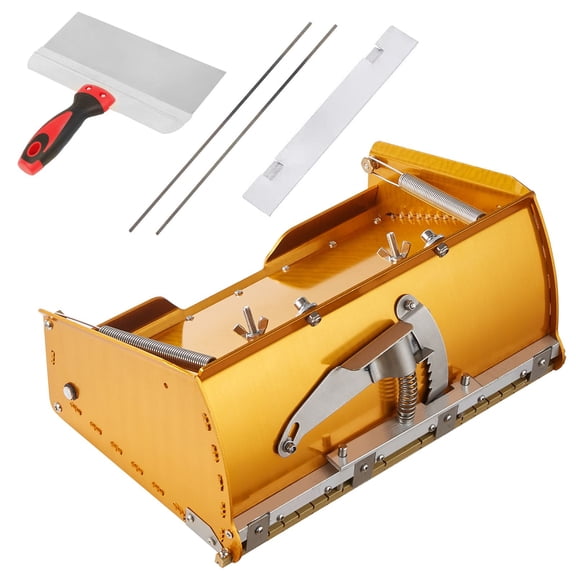 Drywall Flat Box 10 Inch with 2 Bonus Blades Aluminum Mud Box for Wallboard Sheetrock
