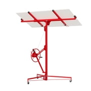 Drywall Lift 11 Ft   Heavy Duty Sheetrock Lifter 150 LBS Capacity, Rolling Panel Hoist with 3 Lockable Wheels & 360  Adjustable Telescopic Arm for Ceiling Wall Installation