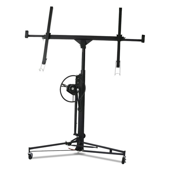 Drywall Lift, 16 FT Heavy Duty Sheetrock Lifter - 150 lbs Load Capacity, 360 Rotation Drywall Jack with Telescopic Arm & Adjustable Height, Ceiling Panel Hoist for 48 x 192 Inch Gypsum, Wood, PVC