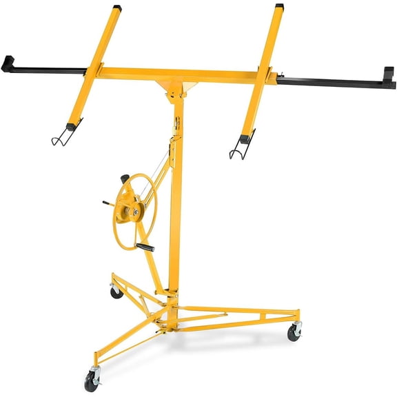 Drywall Lift 16 Ft 150 lb Capacity Telescopic Arm 360 Rotation Locking Wheels for Ceiling