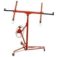 thumbnail image 1 of Drywall Lift, 16ft Drywall Panel Hoist, Drywall Rolling Lifter of 150lb Load Capacity Lifting Tool, Steel Material with Telescopic Arm & 3 Lockable Wheels, 48 x 192 Inch Plasterboard Size,Red, 1 of 7