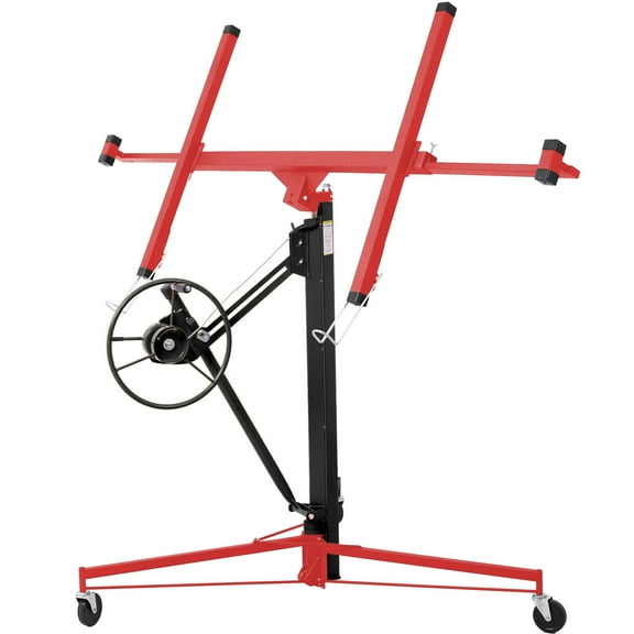 Drywall Lift Panel 11' Lift Drywall Panel Hoist Jack Lifter, RED+BLACK,