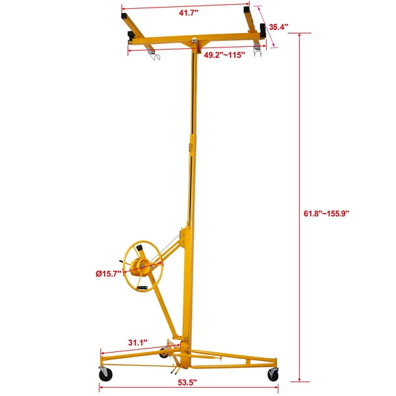 Drywall Lift Panel 13' Lift Drywall Panel Hoist Jack Lifter,yellow,