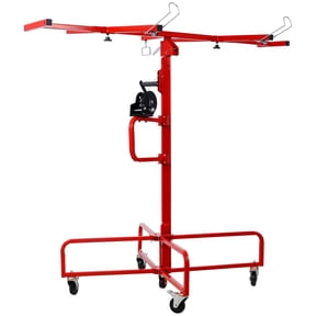 Drywall Lift Panel 16' Lift Drywall Panel Hoist Jack Lifter Jack Rolling Caster Wheel Sheetrock Drywall Lift Construction Tools,150-Lb. Capacity, 4Ft. X 16Ft. Max. Sheet Size ,Red