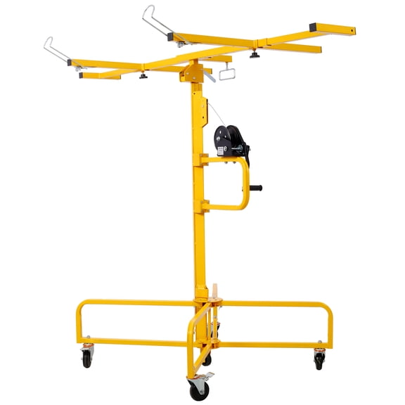Drywall Lift Panel 16' Lift Drywall Panel Hoist Jack Lifter Jack Rolling Caster Wheel Sheetrock Drywall Lift Construction Tools,150-lb. Capacity, 4ft. x 16ft. Max. Sheet Size ,yellow,
