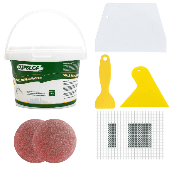Drywall Patch Repair Kit, 18 Oz Spackle Wall Repair Paste with Scraper, Easy Wall Hole & Crack Mending, Quick Drying, Paintable, Strong Adhesion, Long Lasting Fix for Drywall Plaster Wood