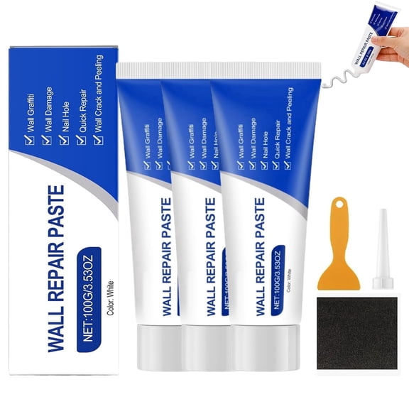 Drywall Patch Repair Kit, 250g Multi-Functional Wall Mending Agent, Wall Hole Repair Paste with Scraper, Quick-Drying, for Ceiling Door Fixing Mending Home Apartment Dormitory (3Pcs)